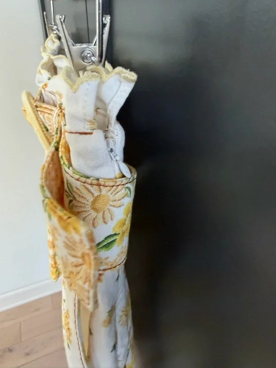 FARM Rio Floral Yellow Belted Denim Mini Skirt | M - Picture 6 of 10